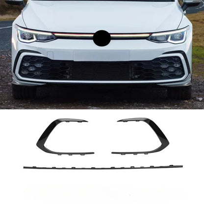 GTI style car accessories body kit Front Bumper Grill decoration sports version front grille fog lamp For vw golf 8 mk8 R-Line
