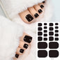 1Sheet=22Tips Glossy Red Toe Nail Stickers Full Cover Solid Color Press On Toenails Patch UV Baking Free Foot Gel Polish Wraps #