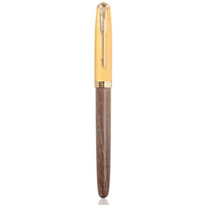 JINHAO 85 Metal/Wood Fountain Pen Golden Cap Extra Fine Nib Ink Pen Office School Supplies Stationery Pens for Writing