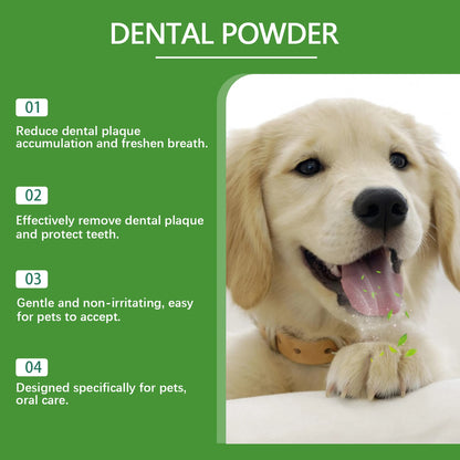 150g Mint Dog Dental Cleaning Powder Gentle Remove Teeth Stain Prevent Plaque Tartar Removal Refreshing Breath Dog Teeth Cleaner
