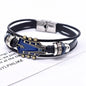 Retro Faux Leather Guitar Bracelet, Punk Rock Music Guitar Genuine Leather Bracelet, Handmade Braided Multi-Layer Wrap Bracelet