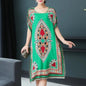 Casual Elegant Bohemian Printed Ethnic Style Retro Floral Woman Summer Street Wear Batwing Sleeve Loose Tunic Maternity Dress