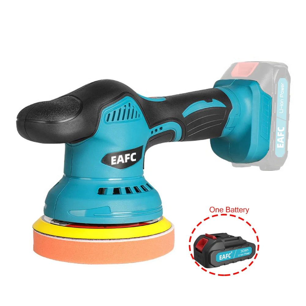 EAFC 6-Speed Cordless Car Polisher for Makita 21V Battery, Electric Auto Waxing Polishing Machine, Car Buffer Detailing Tool Kit