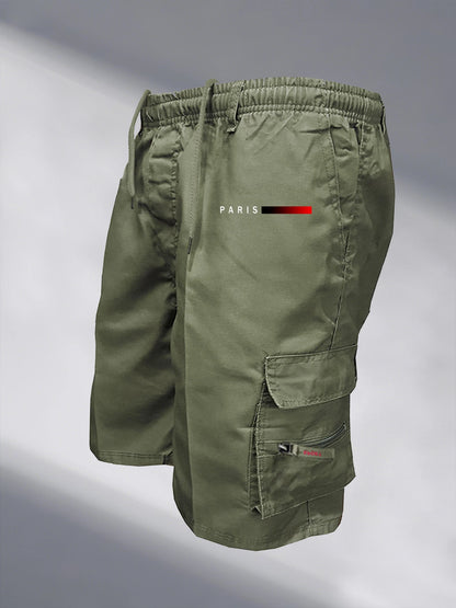 Men's Tactical Shorts Elastic Waist Cargo Work Shorts Men Outdoor Casual Street Style Jogging Shorts Loose Work Casual Shorts
