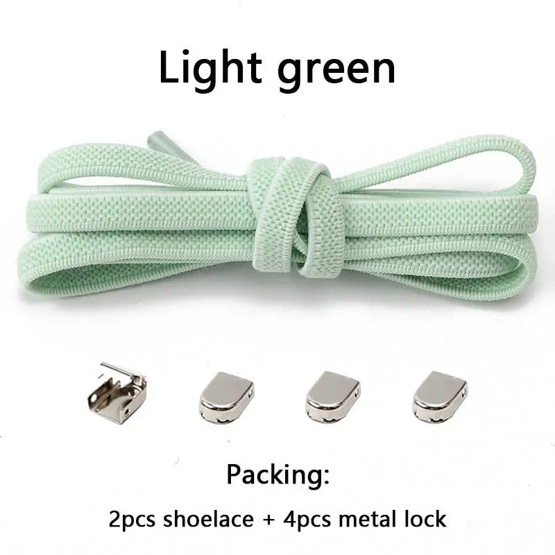 No tie Shoe laces Elastic laces Sneakers Flat Shoelaces without ties Quick Shoelace for Shoes Kids Adult One Size fits All Shoes