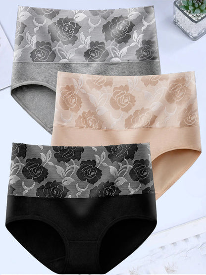 3Pcs/Lot Women's Underwear Plus Size Cotton Panties High Waist Briefs Sexy Lingerie Female Pantys M-5XL Seamless Underpant Girls