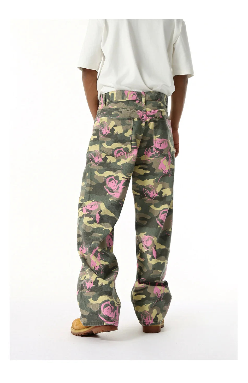 2025 Four Seasons Men's Youth Popular Multi color Pattern Camouflage Pants Basic Versatile Straight Wash Casual Cowboy Pants