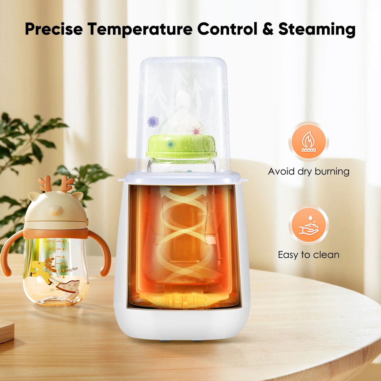 6in1 Fast Electric Baby Bottle Warmer Heater Sterilizer For Breast Milk Digital Timer Temperature Control Automatic Shutoff 220V