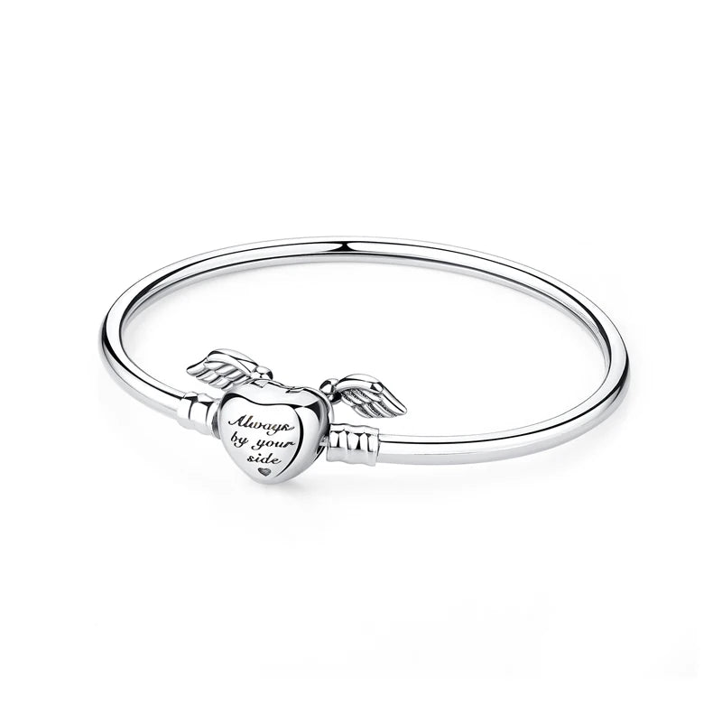 Original 925 Sterling Silver Bracelets Love Heart Moon Flower Butterfly Pave CZ Bracelets For Women DIY Jewelry Party Gift