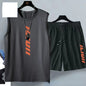 Summer Men's Clothing Fashion Casual Basketball Suit Street Sportwear 2 Piece Breathable Short Sleeve T-Shirt+Jogging Shorts Set