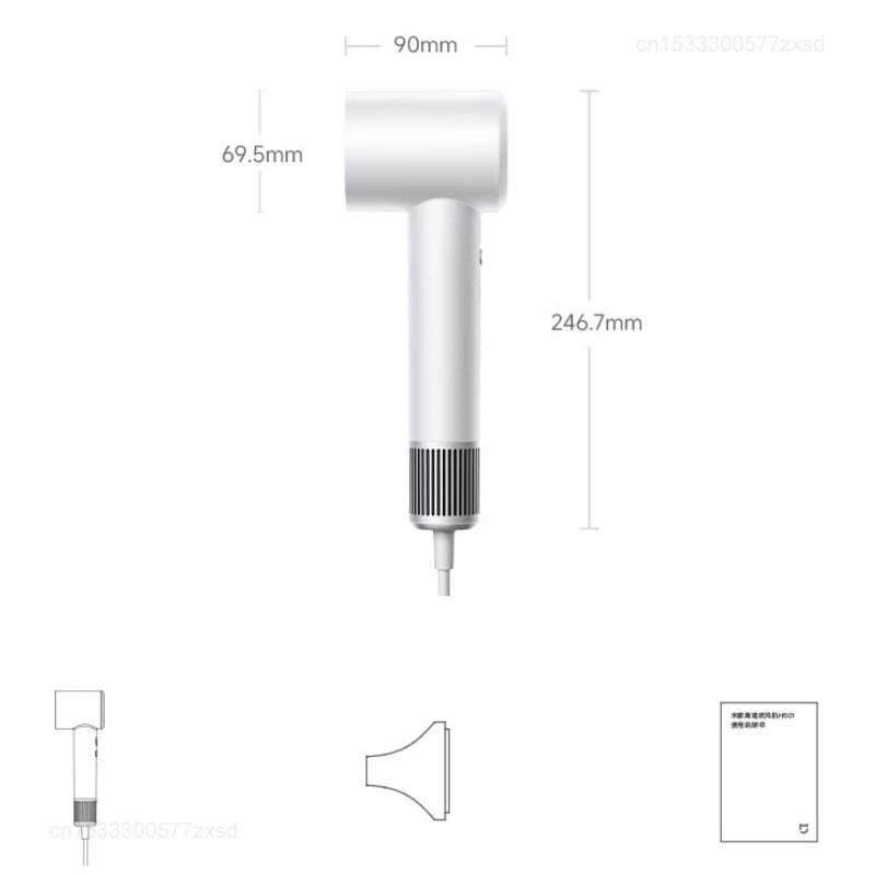 Mijia High Speed Hair Dryer H501 Negative Ion Hair Care 110000 Rpm  (With EU Adapter) 62m/s Wind Speed 1600W Quick Drying