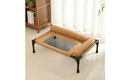 Elevated Pet Bed All-Season Use Raised Dog and Cat Bed Pet Cot Sturdy Frame With Pillow Support for Felines, Travel