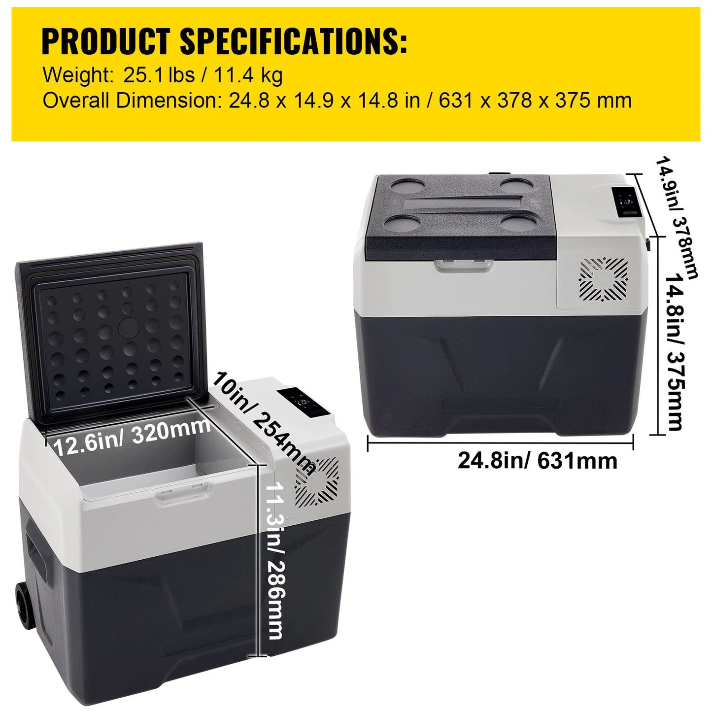 SIHAO Portable Car Refrigerator 15L 20L 30L 35L 40L 45L 50L 55L Compressor Fridge Freezer 12V 24V DC 110-240V AC Dual Use Vehicle Home for Camping Travel Outdoor