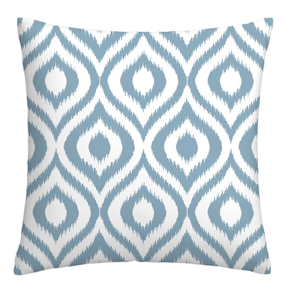 Lake blue white geometric linen pillowcase sofa cushion cover home decoration can be customized for you 40x40 45x45 50x50 60x60