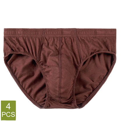 4 Pcs/Lot Men's 100% Cotton Breathable Briefs Comfortable Male Underwear Lingerie Panties Underpants Plue Size Xl -5Xl
