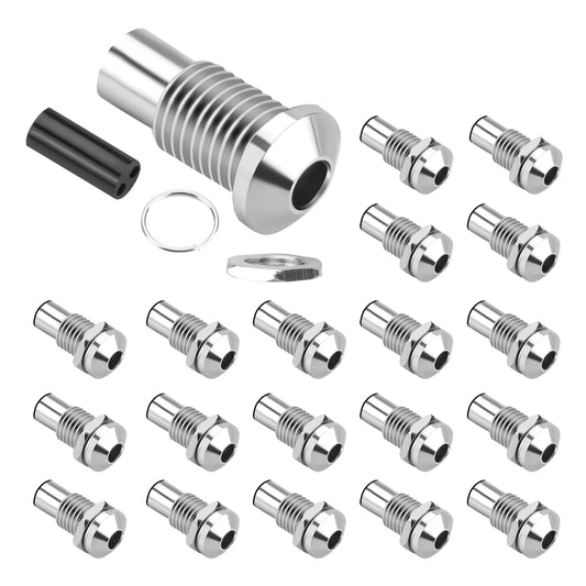 DAIERBUMP 20pcs 3MM Diode LED Light Holder Chrome Brass Prominent Bezel 6mm Dia. Screw Panel Mount