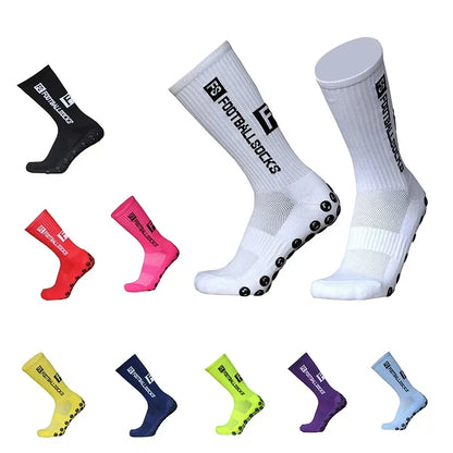 3/1Pair New Style FS Football Socks Round Silicone Suction Cup Grip Anti Slip Soccer Socks Sports Men Women Baseball Rugby Socks