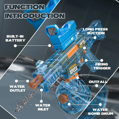 UMP45 Electric Water Gun Full Automatic Submachine with Light Large-Capacity Outdoor Beach Swimming Pool Shooting Game Kid Toy