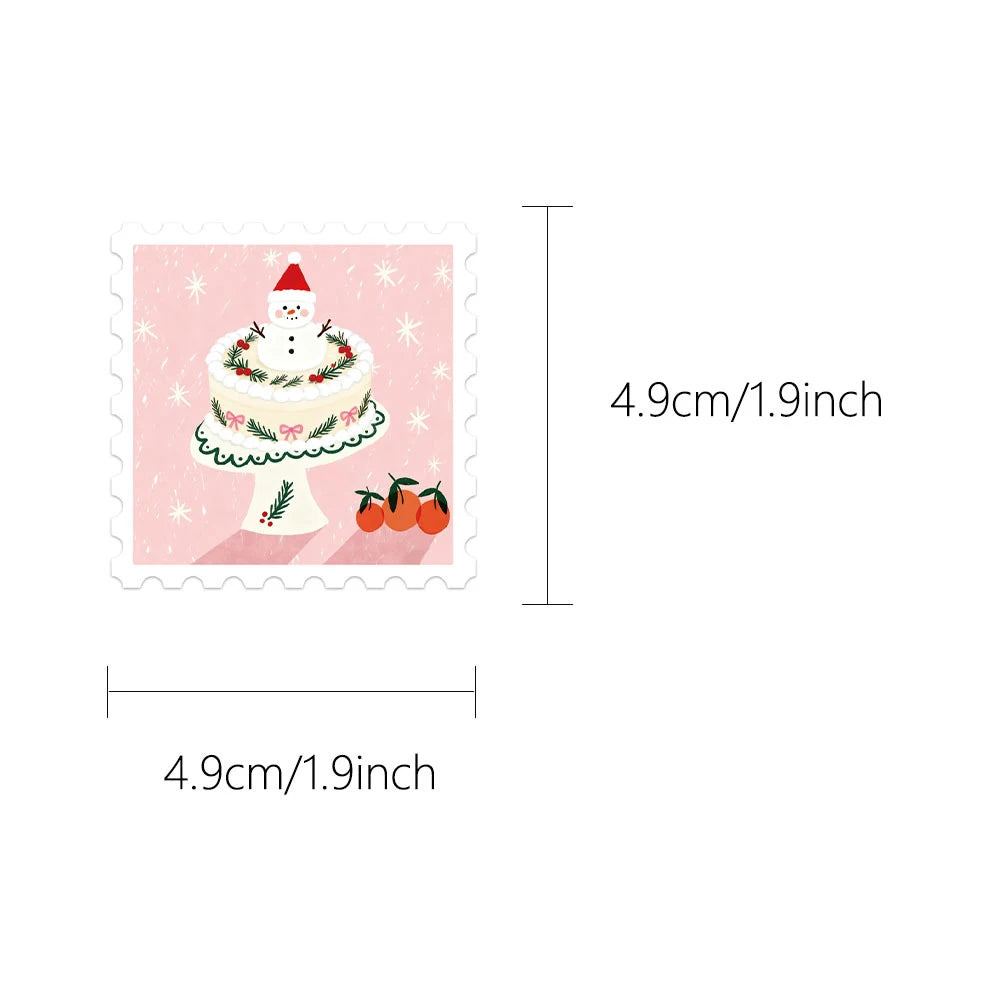 10/30/50pcs Kawaii Pink Santa Claus Elk Snowman Stamps Stickers Aesthetic Christmas Decoration Decals Toys Gifts