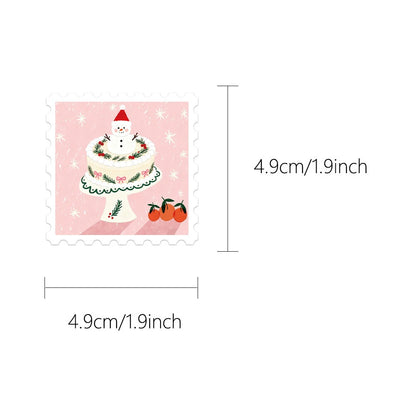 10/30/50pcs Kawaii Pink Santa Claus Elk Snowman Stamps Stickers Aesthetic Christmas Decoration Decals Toys Gifts