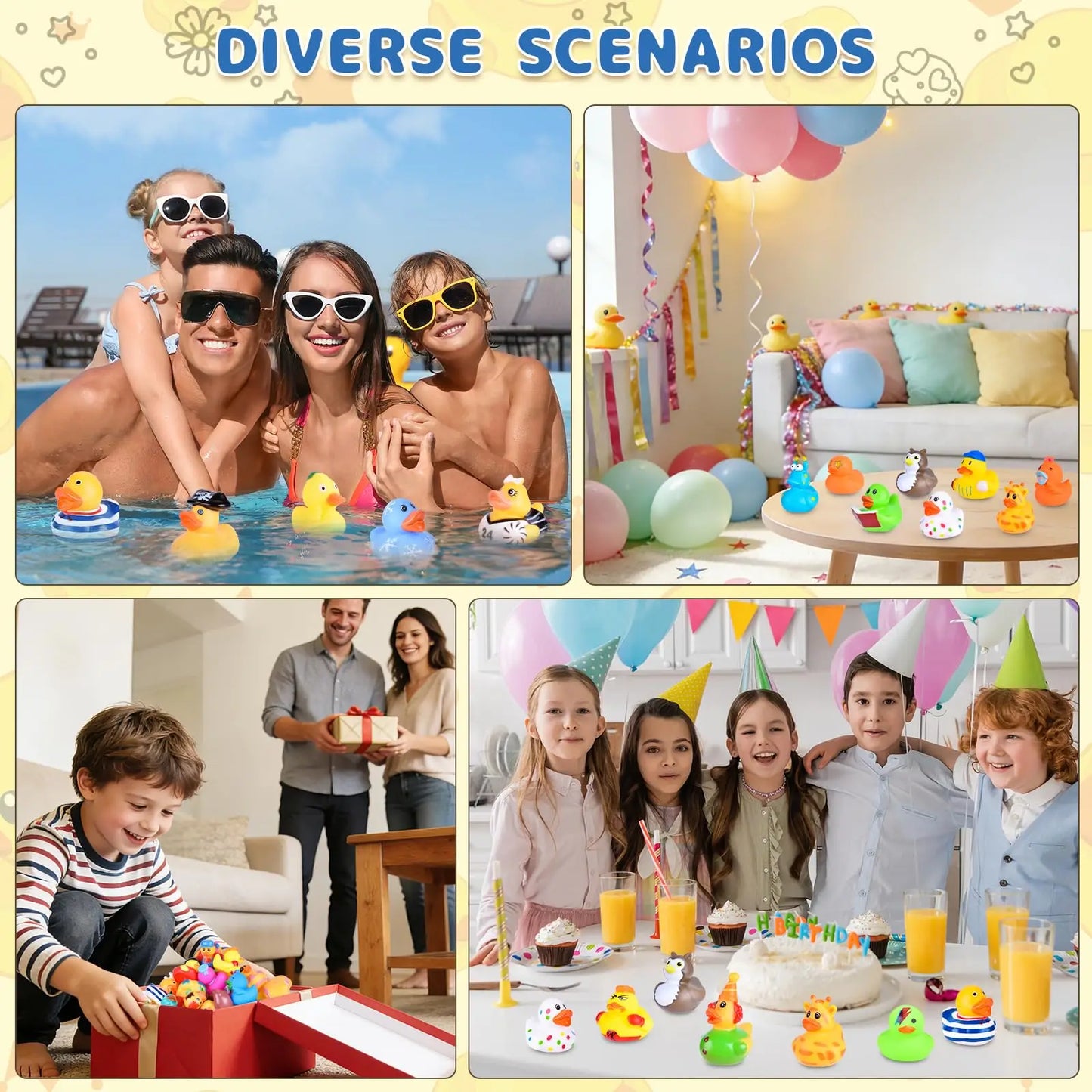 10/20/40/80PCS Rubber Ducks in Bulk Assortment Car Ducks for Ducking, Small Rubber Duckies for Toddler Baby Bath Toys Floater