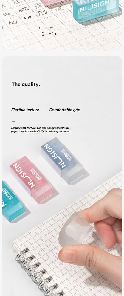 NUSIGN 2B Soft Rubber Pencil Eraser for Students Art Sketching Painting Exam Writing Correction School Stationery Supplies