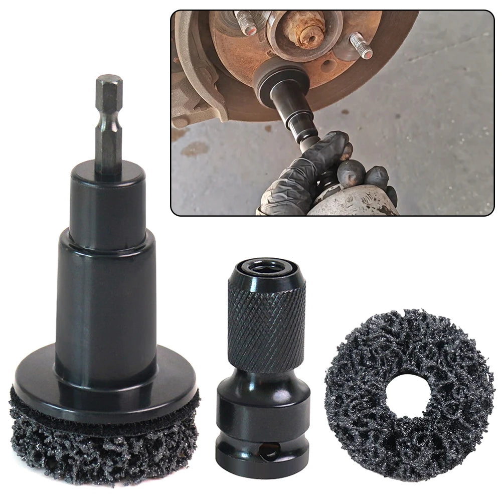 Professional Auto Wheel Hub Brush And Grinder Tool Kit - Brake Dust&Rust Removal Wheel Polishing Cleaner Set for Hub Maintenance