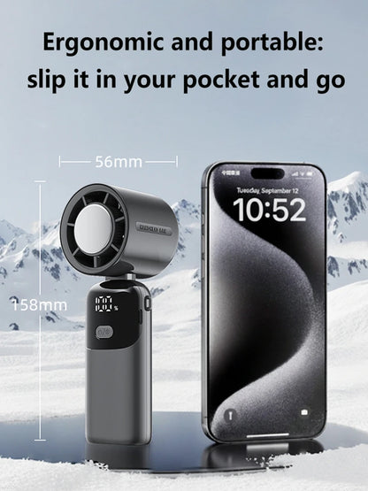 Lenovo Portable Fan Handheld Cooling Fan 100 Levels Foldable Rechargeable Strong Wind Air Cooler Digital Display Long Battery
