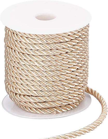 5MM Twisted Cord Rope Trim Craft Decorative Polyester Rope Handmade Cording for Sewing Crafts Upholstery Home Decor 5m