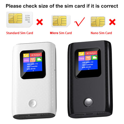 KuWFi CAT4 4G Mobile Router 2.4G Wireless WiFi Hotspot Portable Travel Mini LTE Router SIM Card Slot Built-in 6000mAh Battery