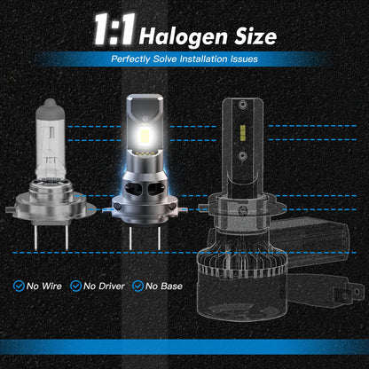 BEVINSEE H7 LED CANBUS Bulb Super Bright 70W 12000LM 1:1 Halogen Size H7 LED Headlights Auto Diode Lamp Turbo Wireless 6000K 12V