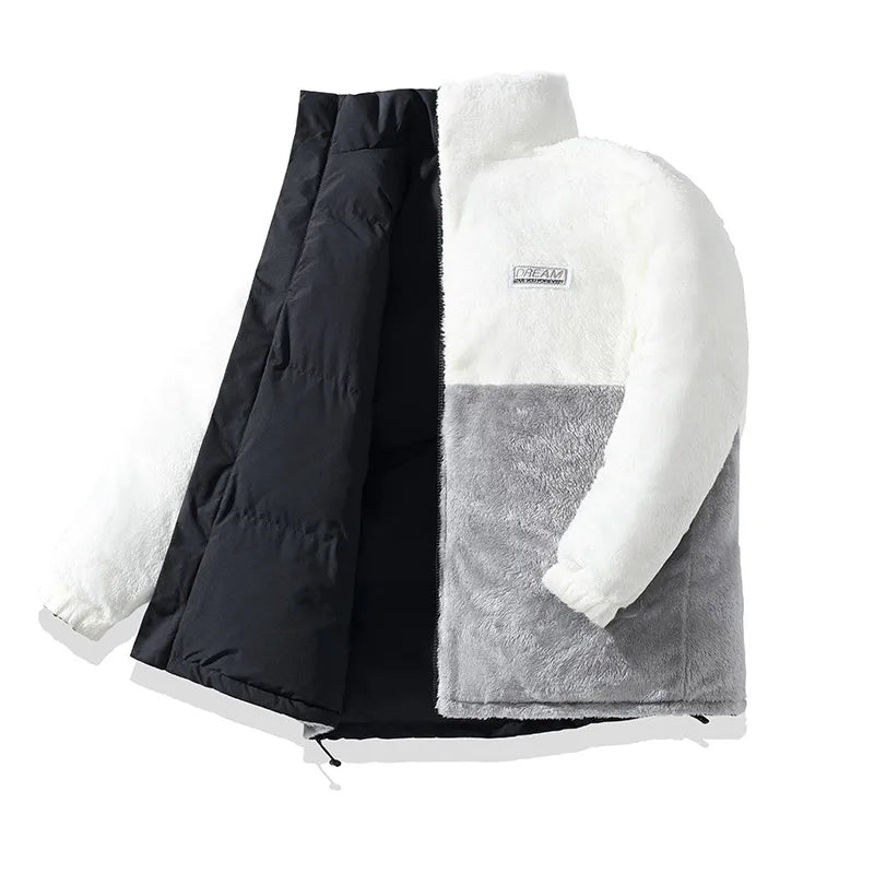 New Couple's Fashionable Versatile Windproof Neutral Cotton Jacket Outdoor Thick Warm Comfortable Breathable Double-sided Jacket