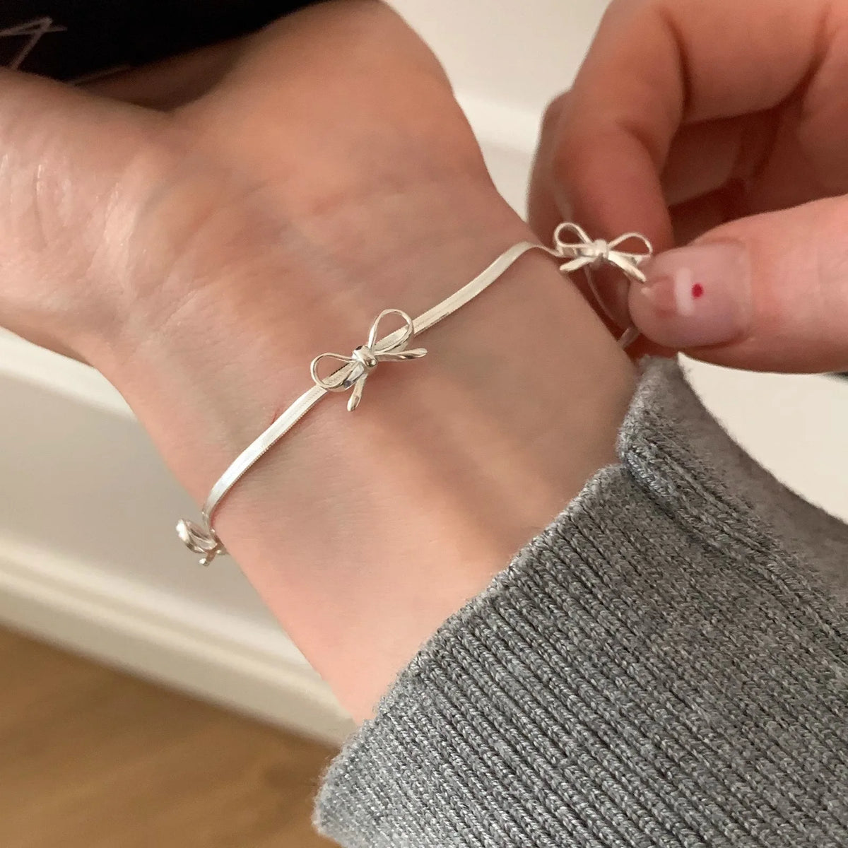 VENTFILLE 925 Sterling Silver Butterfly Bracelet for Girl Bead String Design Insect Fashion Versatile Jewelry Gift Dropshipping