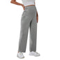 Maternity Pants Over The Belly Yoga Dress Work Pregnancy Pants Stretchy Lounge Wide Leg Trousers with Pockets