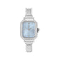 Fashion High Quality Men Women's Stainless Steel Square Round Shiny Zircon Watch Bracelet For Friend Birthday DIY Jewelry Gift