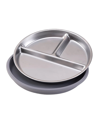 1PCS Stainless Steel Dishes Plate Detachable Suction Bowl For Baby Feeding BPA Free Silicone Base Tableware Newborn Essentials