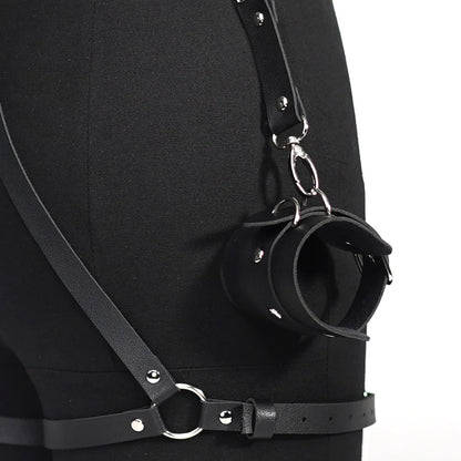 Women Sexy PU Leather Harness Sexy Lingerie BDSM Sexual Outfit Garter Belt Fetish Erotic Gothic Sex Costume Babydoll Underwear