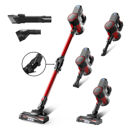 Cordless Vacuum Cleaner, 32KPA Househeld Stick Vacuum Cleaner With LED Lights, Foldable Tube, Washable Hepa Filtration, Self-standing, 4000mAh Battery, Multifunction Accessories, Lightweight Vacuum For Hardwood Floor Carpet P