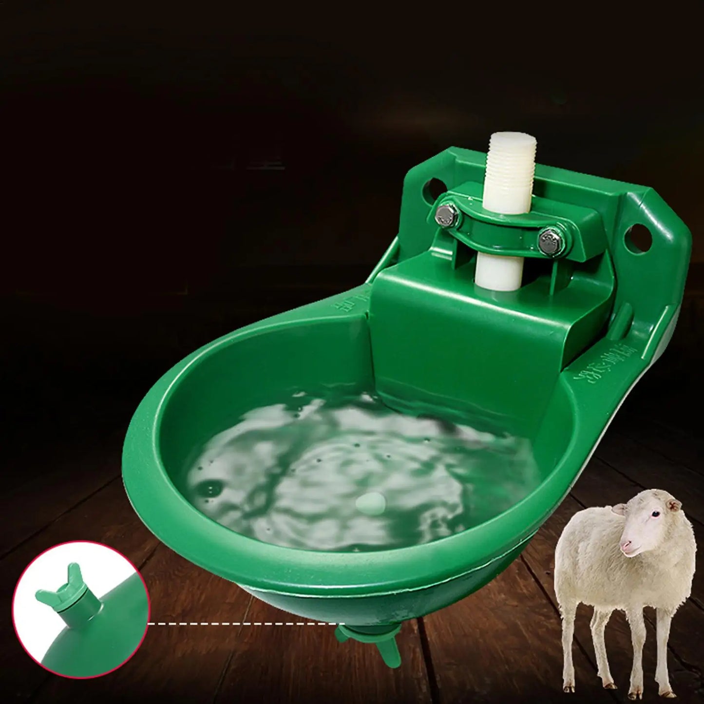 Goat Water Trough Horse Waterer Fountain Drinker Container 500ml Tank for Farm Poultry Dogs Chicken Coop Cattle Pet Sheep