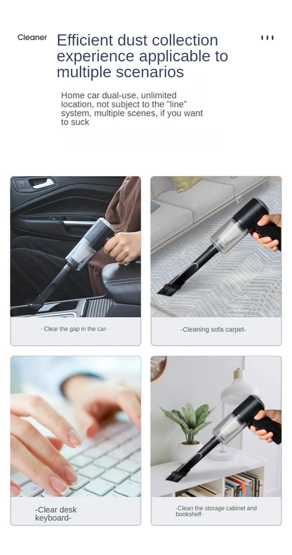 Wireless Car Vacuum Cleaner Portable Vacuum Cleaner Dual Use for Home and Car 120W High Power Powerful Vacuum Cleaner Bring LED