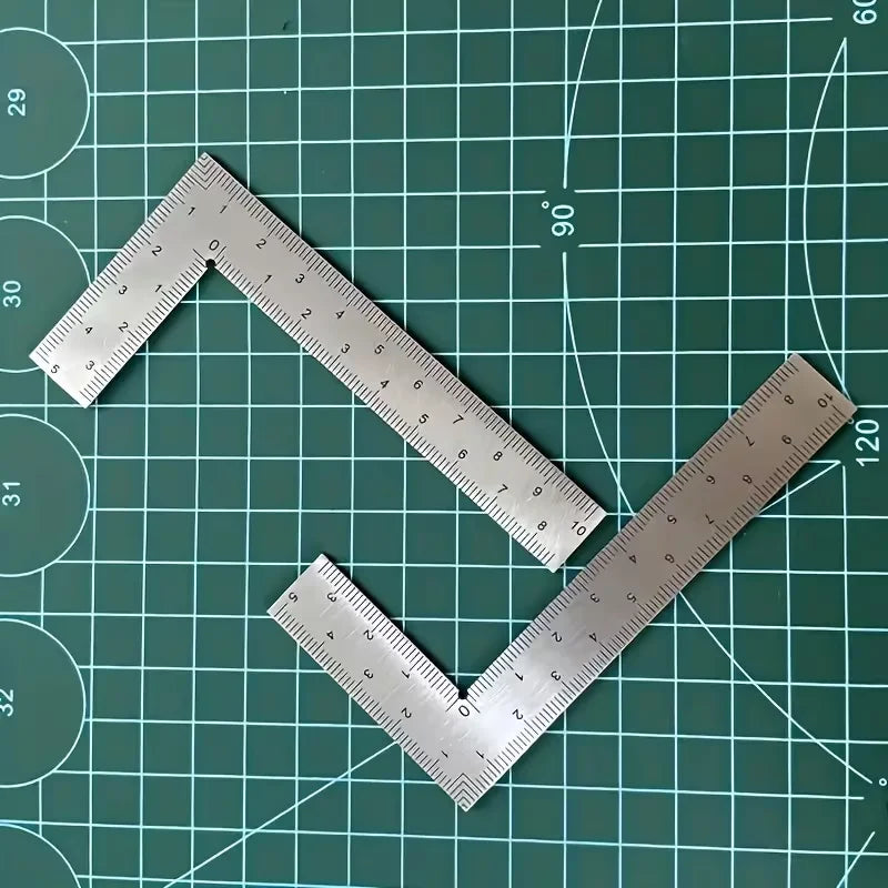 Mini L-Shaped Stainless Steel Ruler - High-Precision Thick Right Angle Tool for Leather Craft & Small Measurements