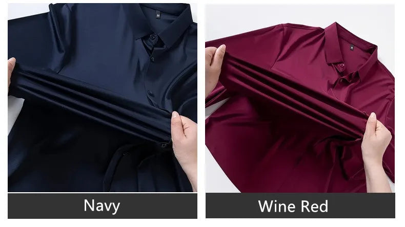 Premium Men's Ultra Stretch Dress Shirts Long Sleeve High Quality Business Formal Wrinkle-free Soft White Social Male Clothing