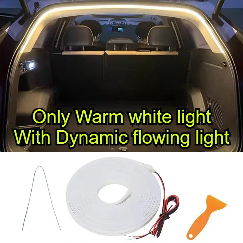 RGB 5M Car Rear Trunk Brighten LED Strip Multifunctional for Waterproof Flexible Light APP Control Connector Plug & Play 12V