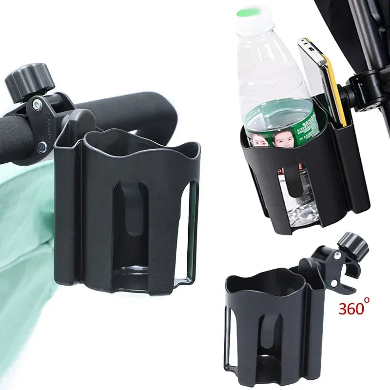 Baby Stroller Water Cup Holder with Mobile Phone Holderbottle 360 Degree Rotation Carbicycle Universal Water Bottle Holder