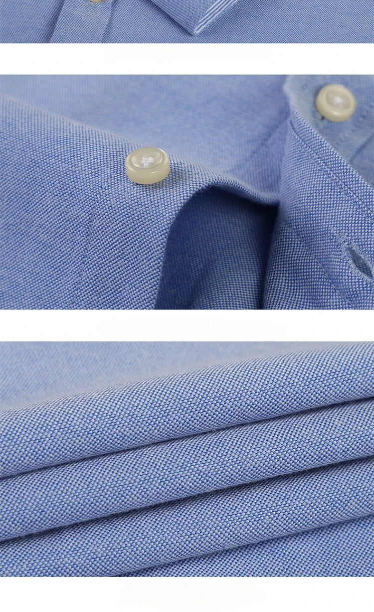 New in shirt long-sleeve shirts for men slim fit formal plian shirt single pocket office clothes soft plaid cotton designer tops