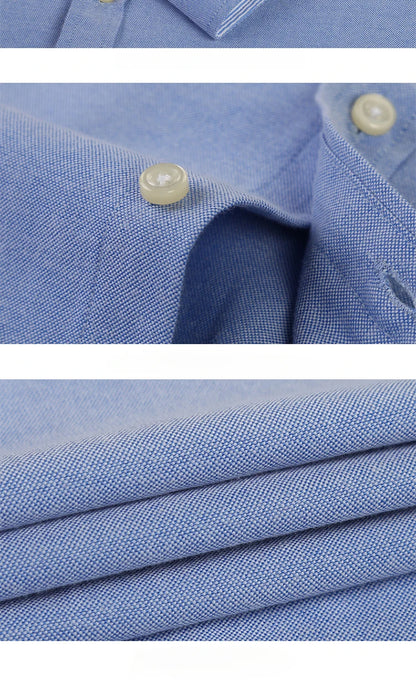 New in shirt long-sleeve shirts for men slim fit formal plian shirt single pocket office clothes soft plaid cotton designer tops