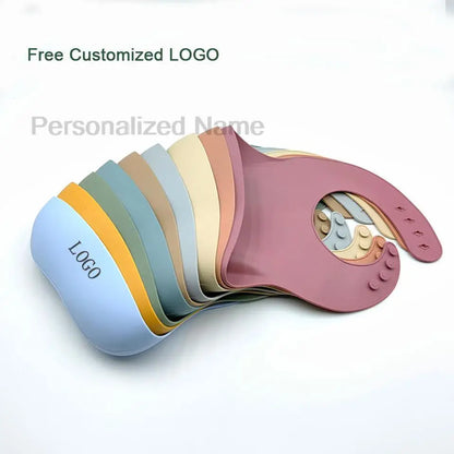 Silicone Baby Bib for Babies & Toddlers Waterproof Silicone Bibs Soft With Food Catcher Pocket for Boys & Girls Free Custom Logo