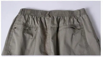 New Summer Men Cotton Thin Casual Shorts Man Elastic Waist Loose Jogger Cargo Shorts Pants Quality Male Straight Pants Size 6XL