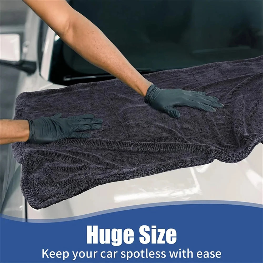 1-10PCS Car Wash Towel Ultra-fine Fiber Car Cleaning Cloth Soft Clean and Dry Cloth Edge Sealing Strong Water Absorption Rags