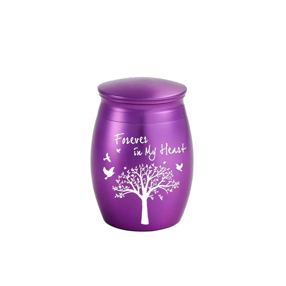 Hot Sale 7 Colors Tree of Life Design Cremation Urn Pet Memorials and Gifts Mini Made of Aluminum Alloy Urns